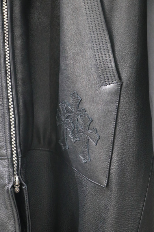 Chrome Hearts Hurricane Leather Trench Coat Black Size M | AVNTGRDNY NYC