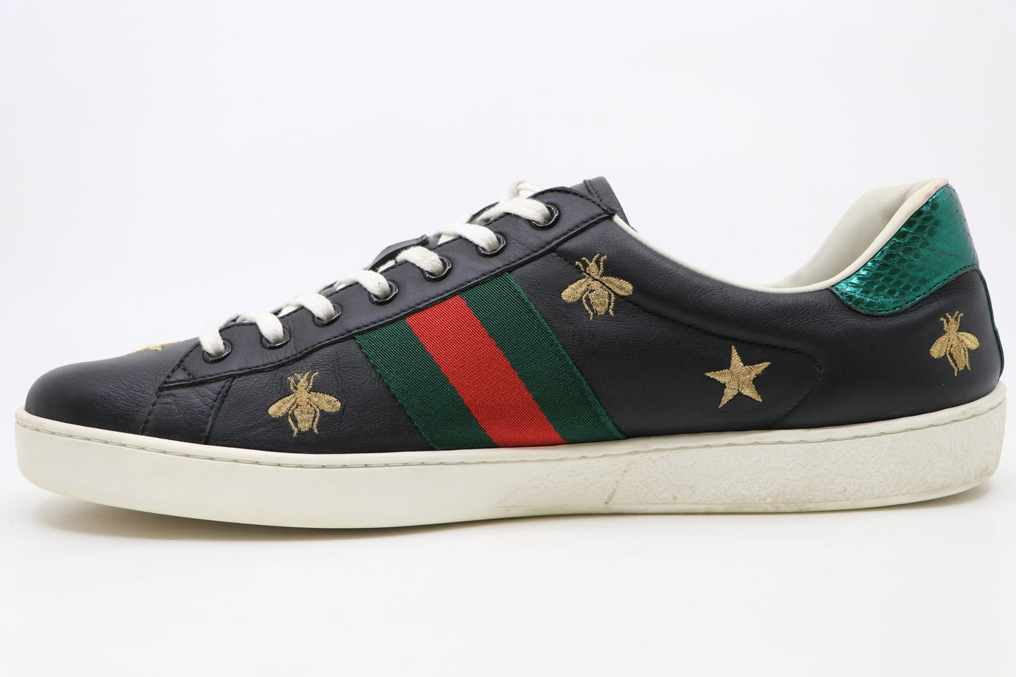 Gucci Black Ace Sneakers Bee/Stars Sz 12