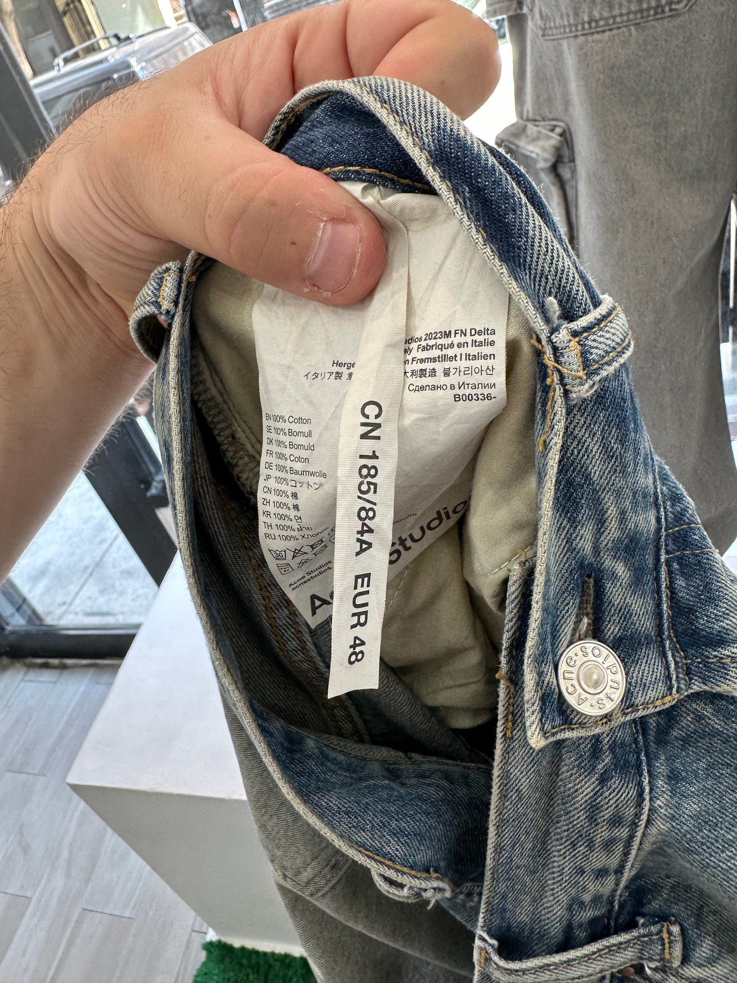 Acne Studios Baggy Paint Jeans Size 48