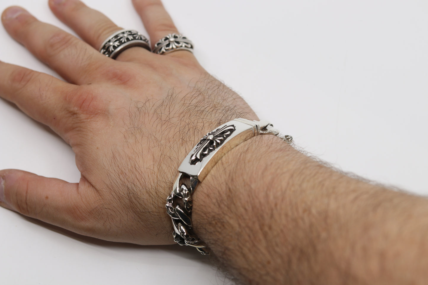 Chrome Hearts Floral ID Fancy Link Bracelet 14 Link