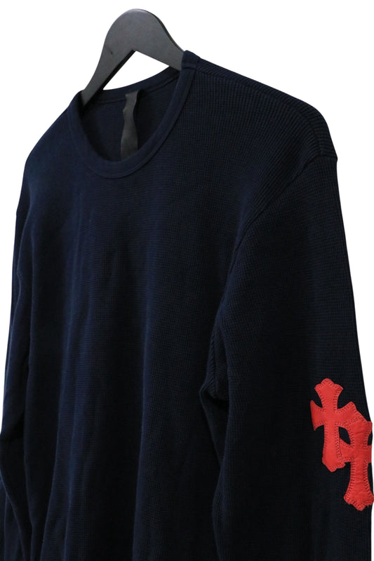 Chrome Hearts Leather Patch Thermal Navy with Red Leather Cross Patches Size Large| AVNTGRDNY NYC