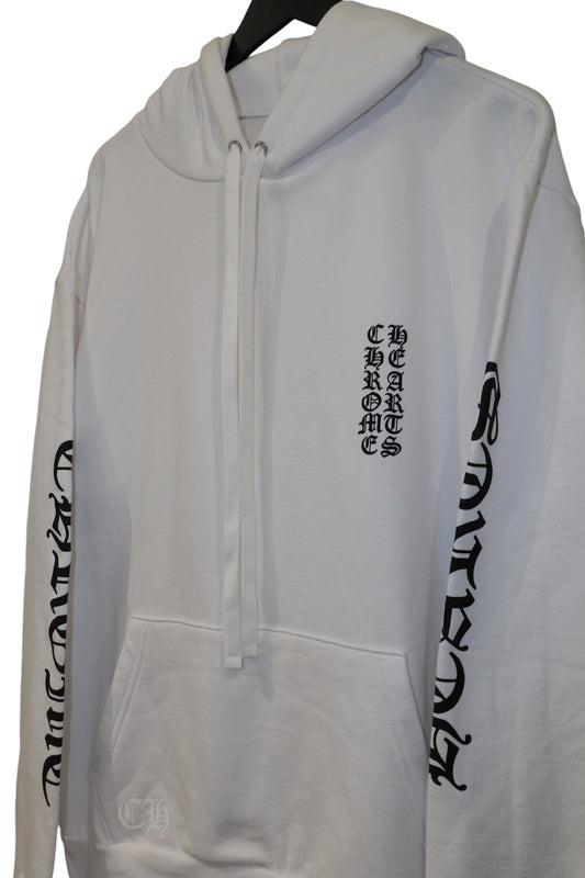 Chrome Hearts Scroll Logo Hoodie White & Black Size L New | AVNTGRDNY NYC