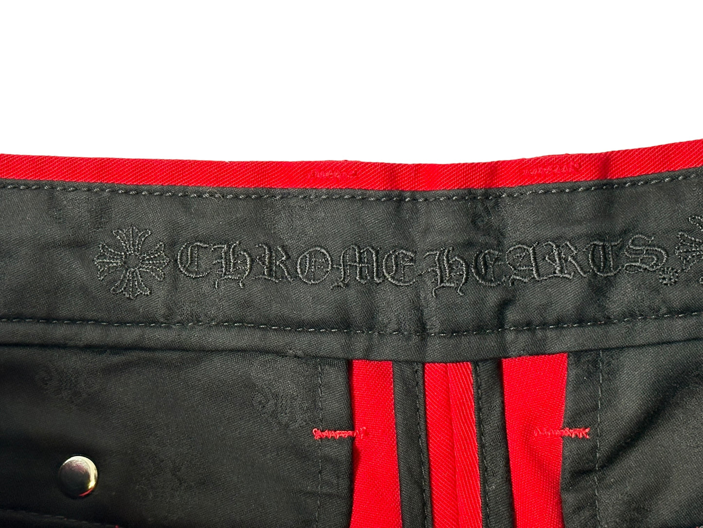 Chrome Hearts x Matty Boy 99 Eyes Red Leather Chino Pants Size 29