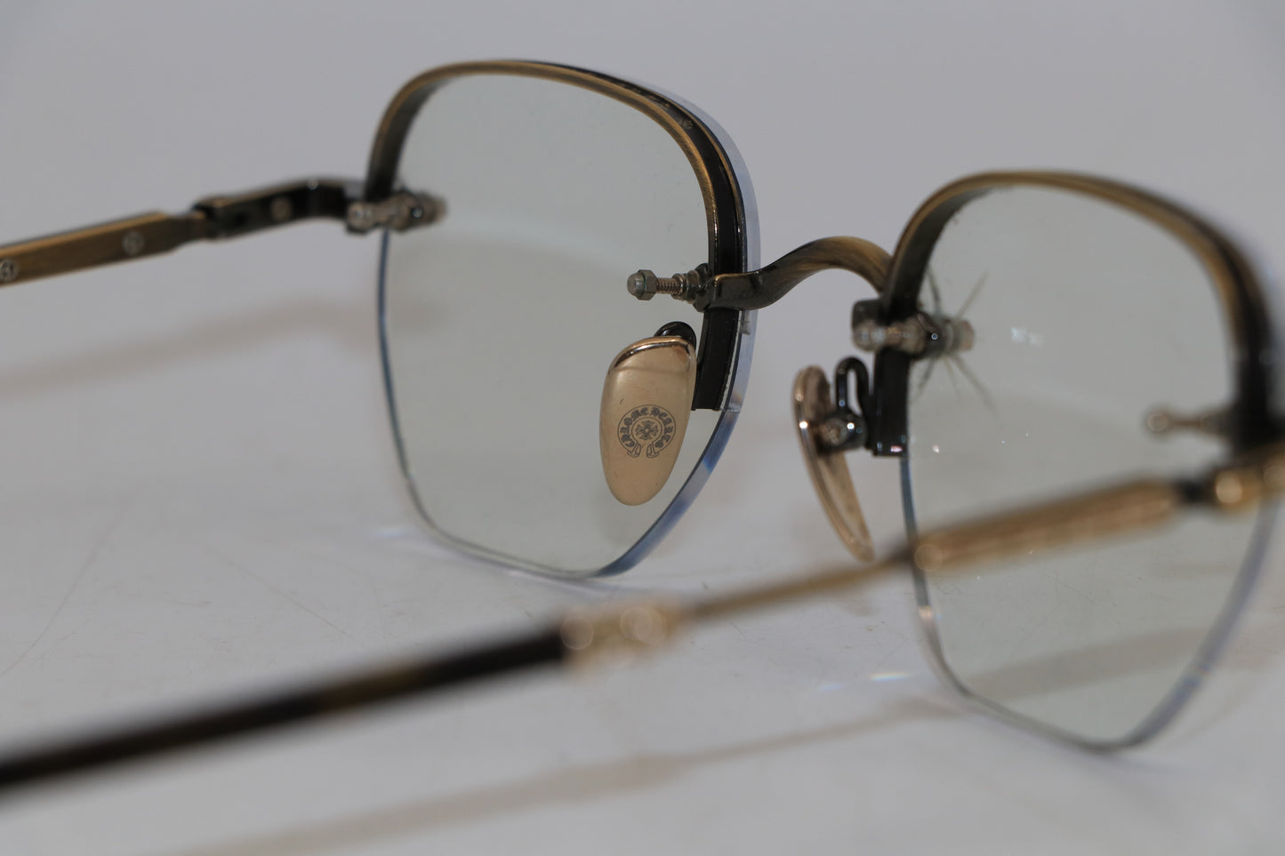 Chrome Hearts Frosted Antique Gold/Dark Tortoise Glasses