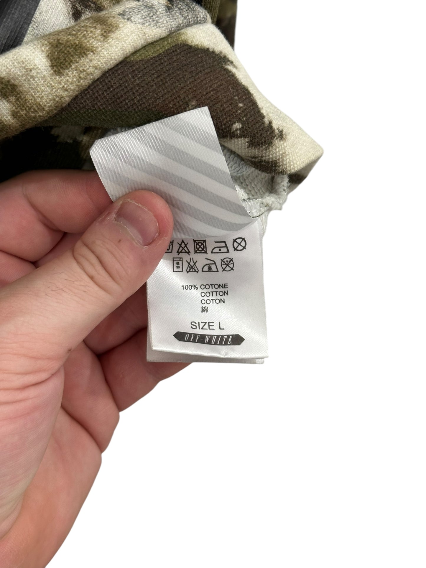 Off-White Bleached Camo Hoodie Size L