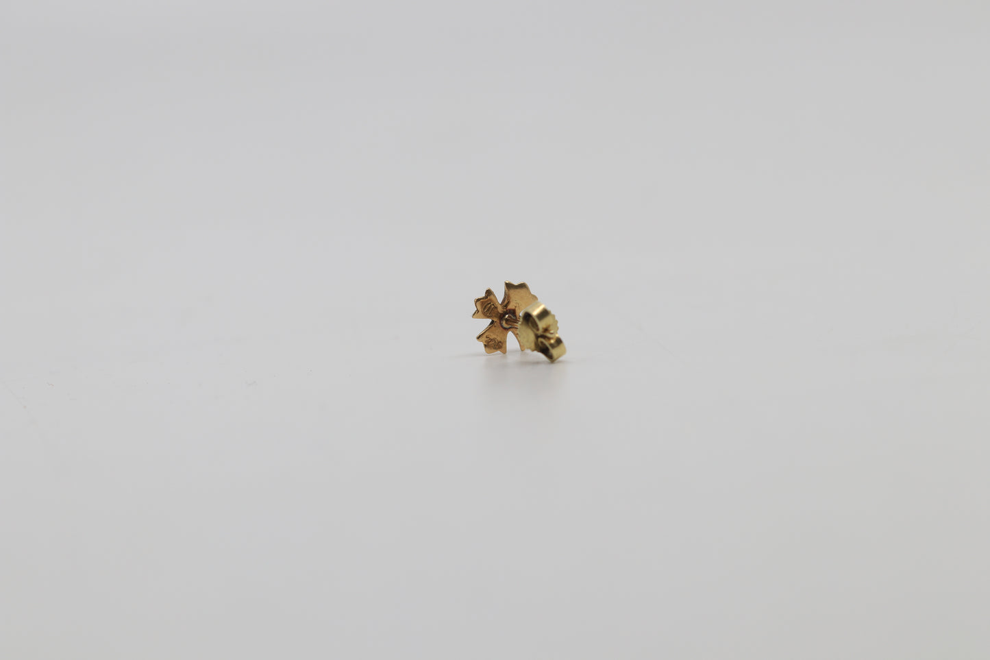 Chrome Hearts 22K Gold with Emerald CH Plus Studded Earring