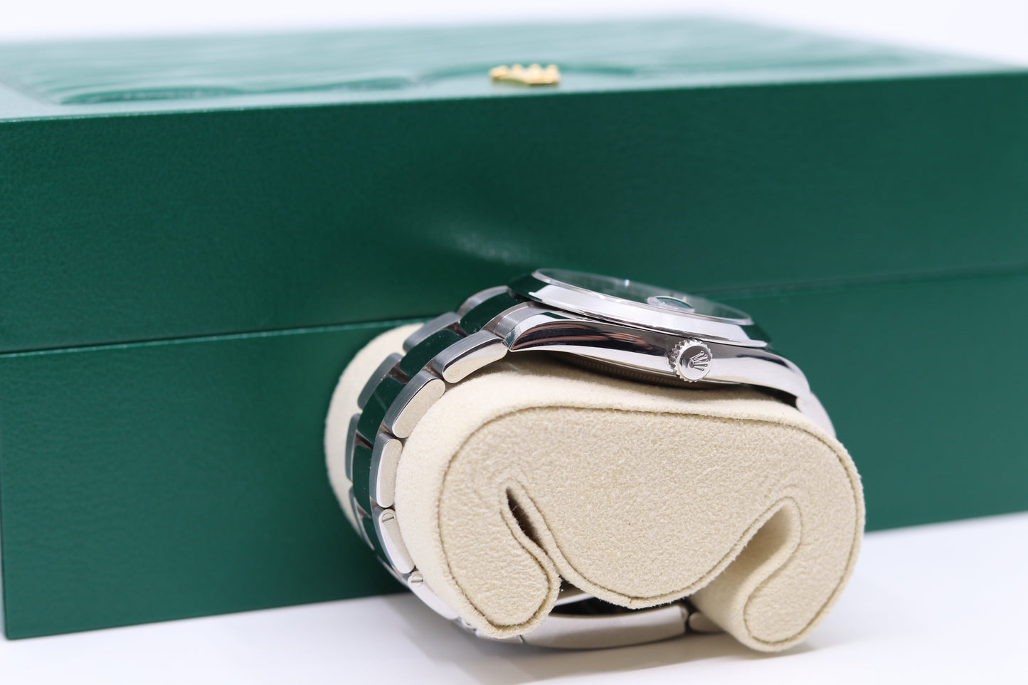 Rolex Date Just 41mm Stainless Steel Mint Green Index Dial Smooth Bezel Oyster Bracelet 126300