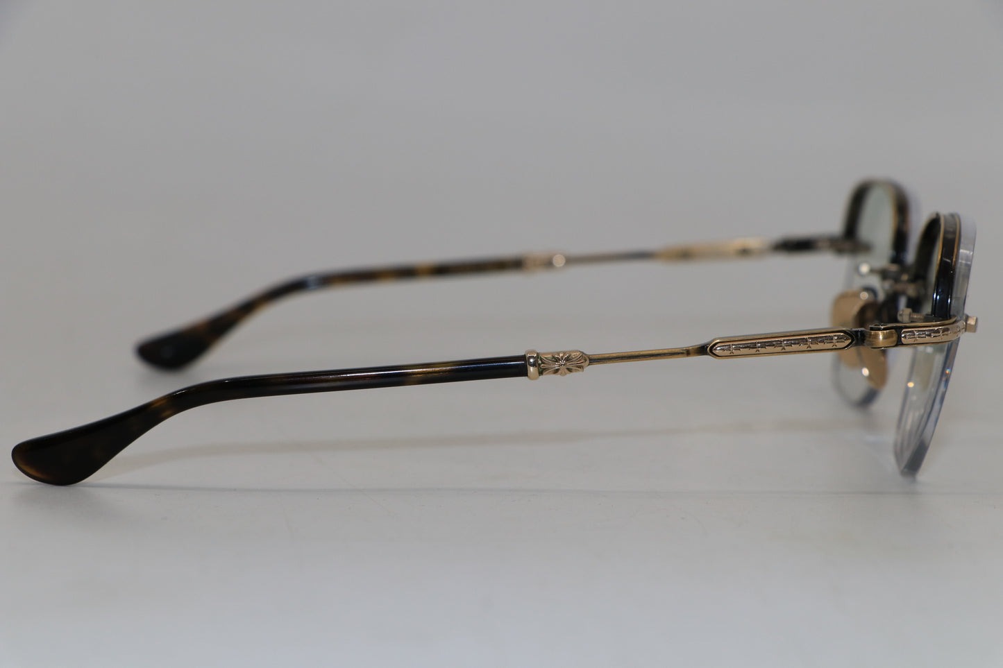 Chrome Hearts Frosted Antique Gold/Dark Tortoise Glasses