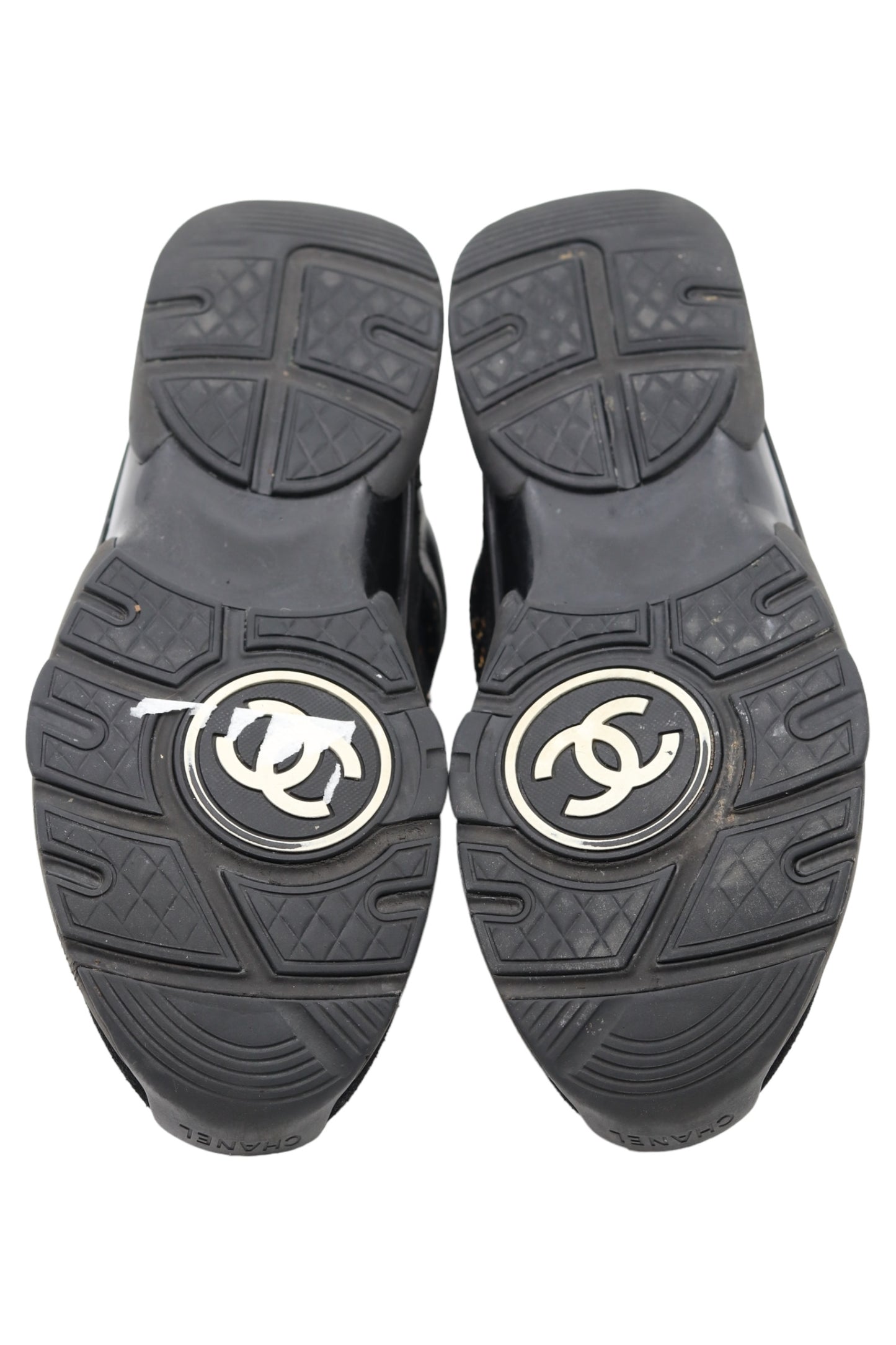 Chanel CC Low Top Trainer Suede Tweed Size 43