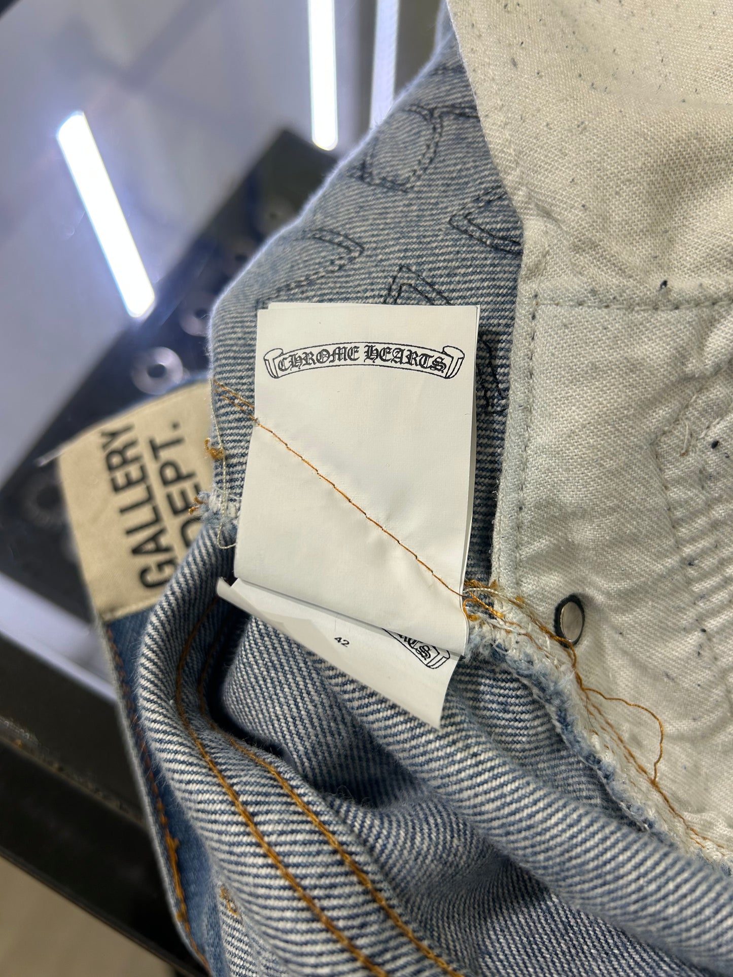 Chrome Hearts x Gallery Dept. Leather Flared Levi’s Jeans 42x34