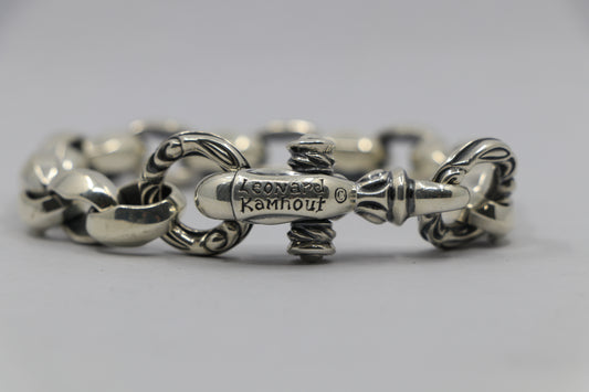 Lone Ones Mating Flight Bracelet Silk Link Medium (17 Links) Crane Circle .925 Sterling Silver | AVNTGRDNY NYC