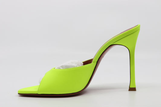 Amina Muaddi Alexa Slipper Fluroscent Yellow Size 37 New