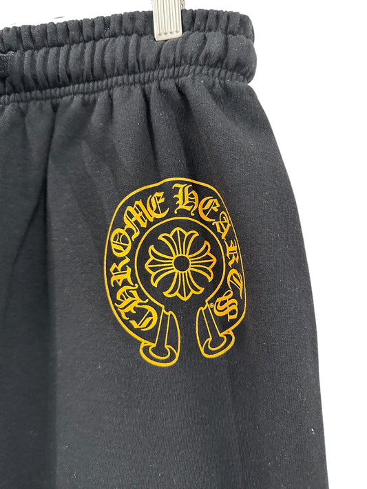 Chrome Hearts Black and Yellow Website Horseshoe Logo Sweatpants Size XS