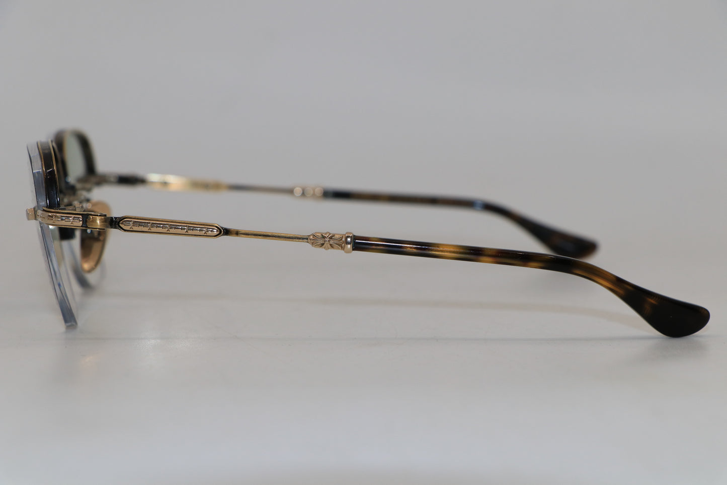 Chrome Hearts Frosted Antique Gold/Dark Tortoise Glasses
