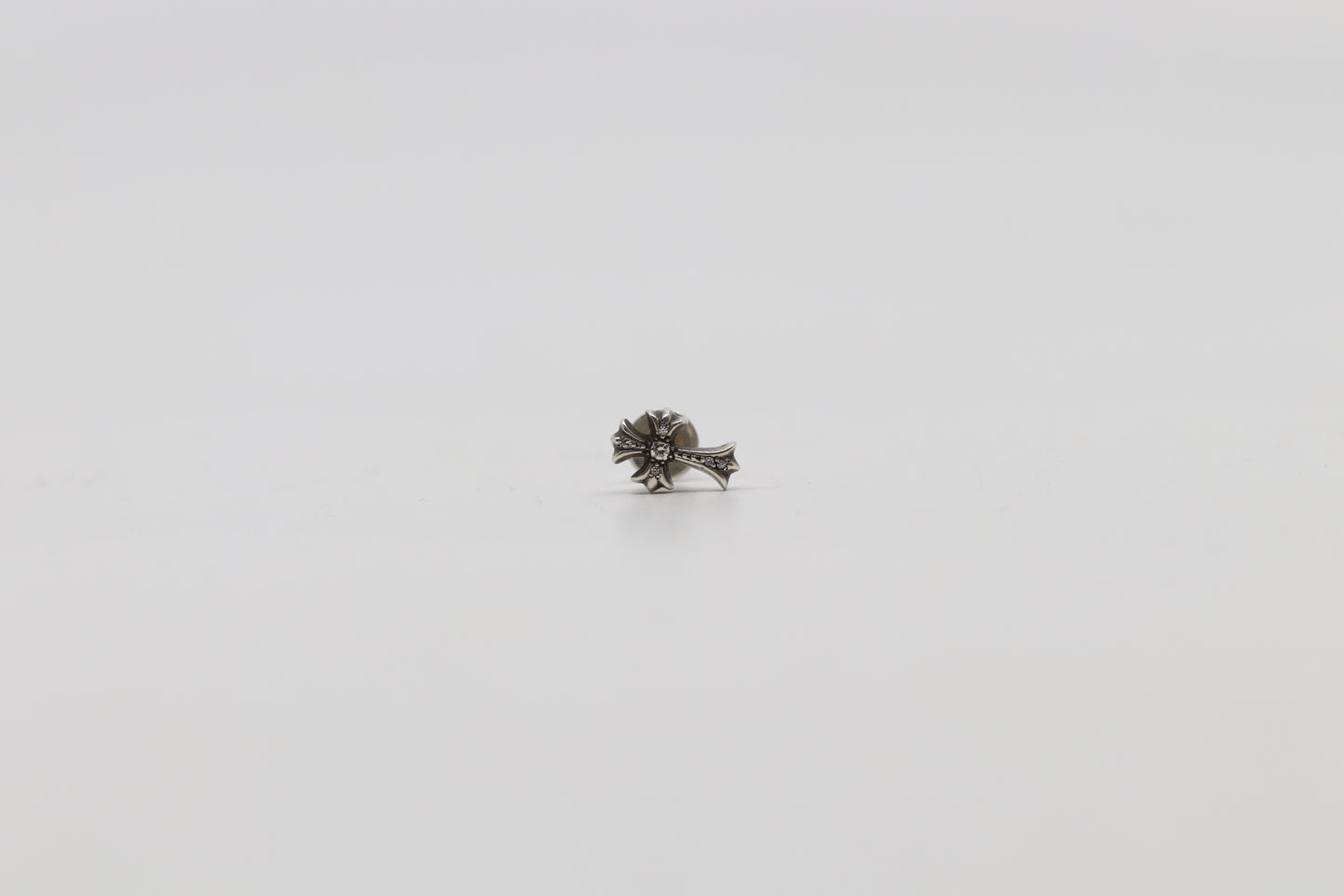 Chrome Hearts Pave Diamond Fat #2 Cross Stud Earring