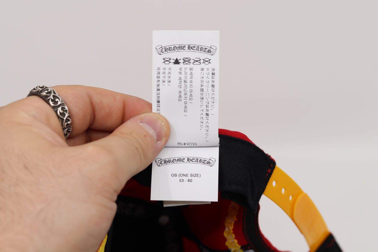 Chrome Hearts Baseball Cap Red/Yellow Set in 22k Gold with Factory Diamond