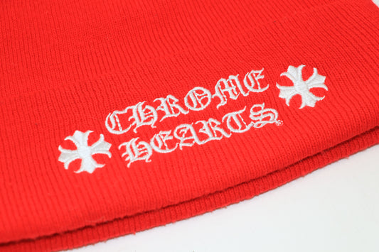 Chrome Hearts Red/White Beanie