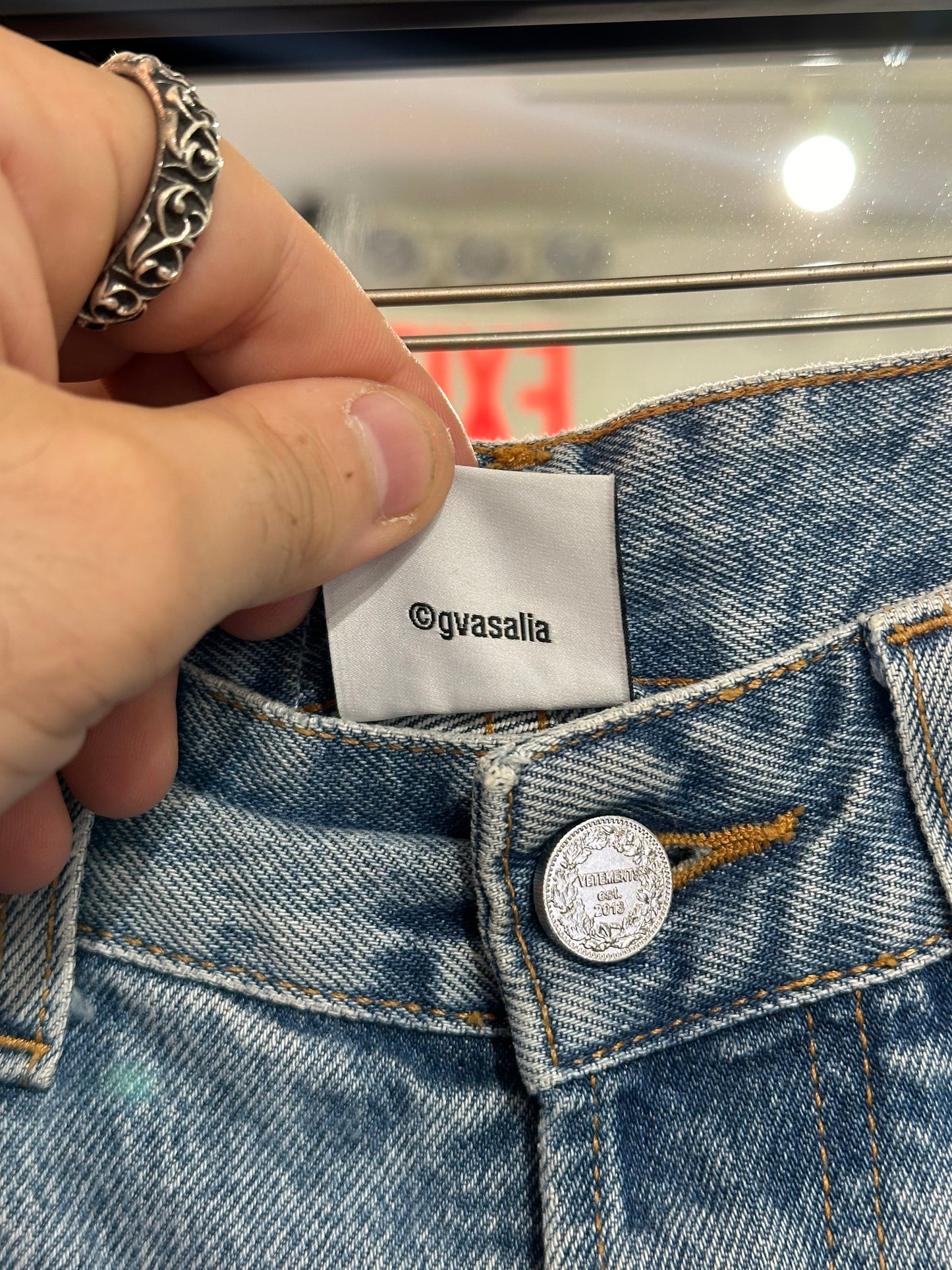 Vetements Crystal Logo Oversized Jeans Size 28