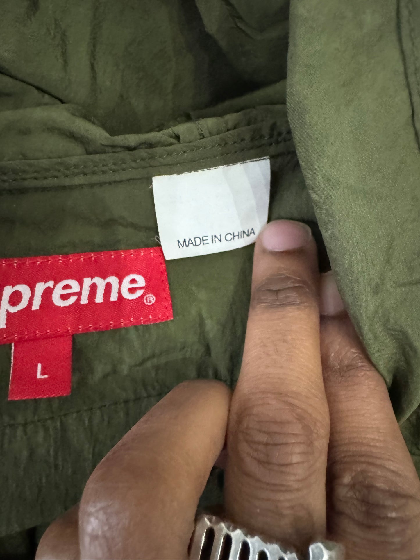 Supreme Motion Logo Lightweight Parka Olive Size L