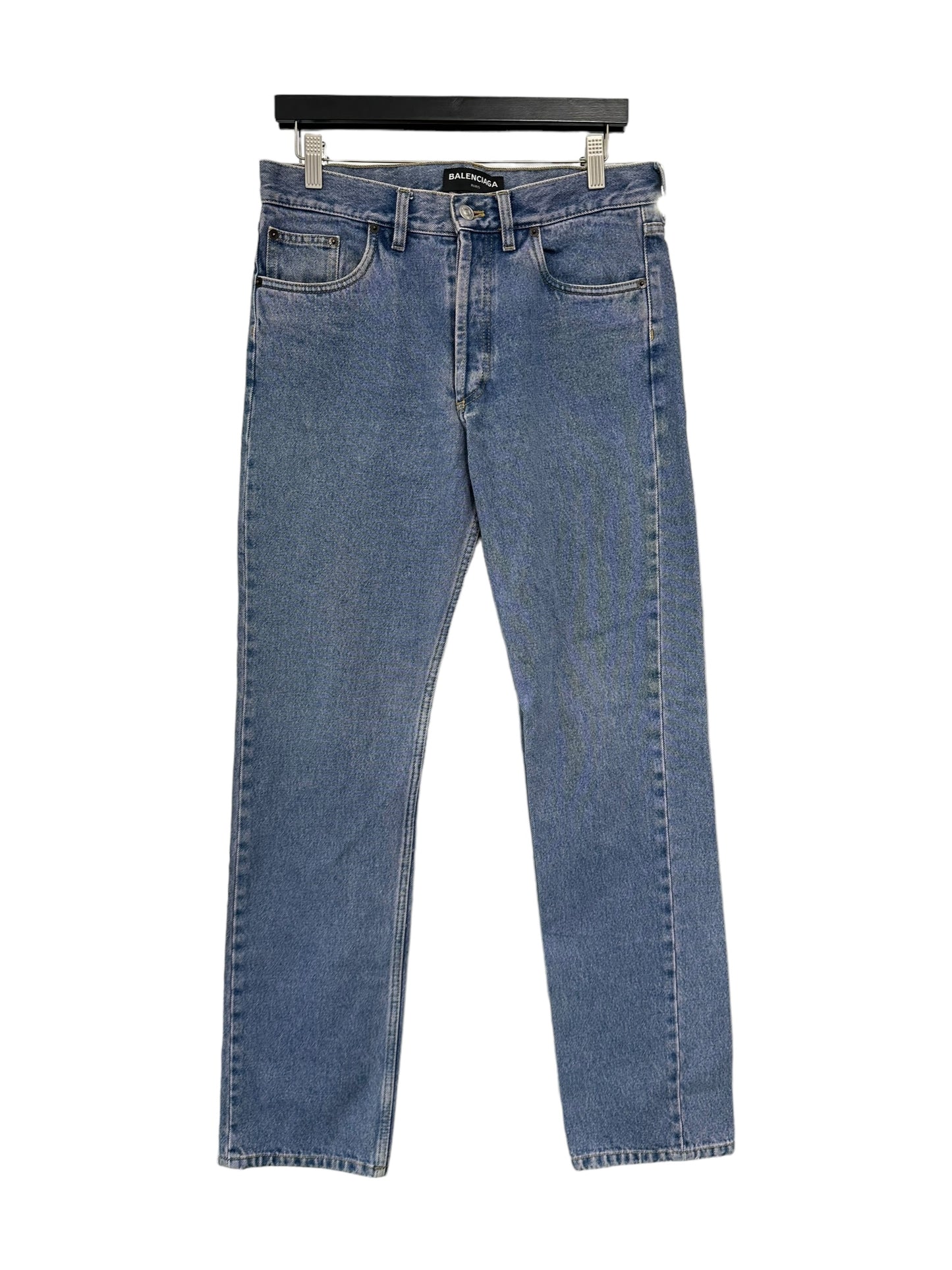 Balenciaga 5 Pocket Regular Fit Jean Overdye Pink Blue Size 31