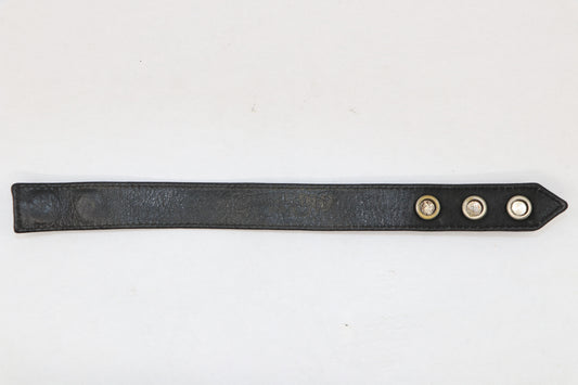 Chrome Hearts 3-Button 2-Snap Cross Ball Leather Bracelet Black | AVNTGRDNY NYC