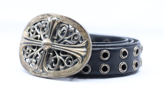 Chrome Hearts XXL Oval Buckle Double Stack Studded Belt Size 36 | AVNTGRDNY NYC