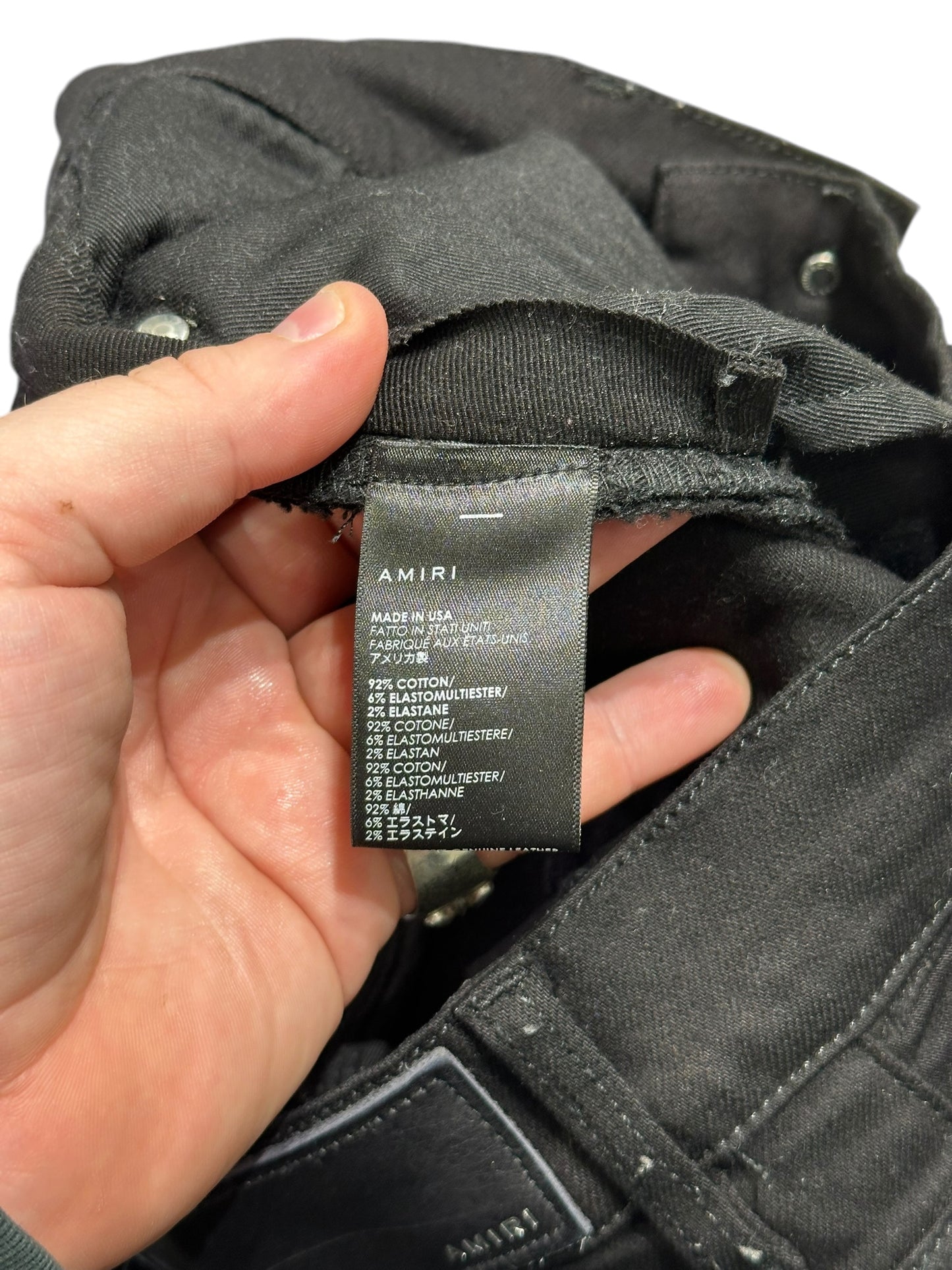Amiri MX1 Black Leather Patch Size 30