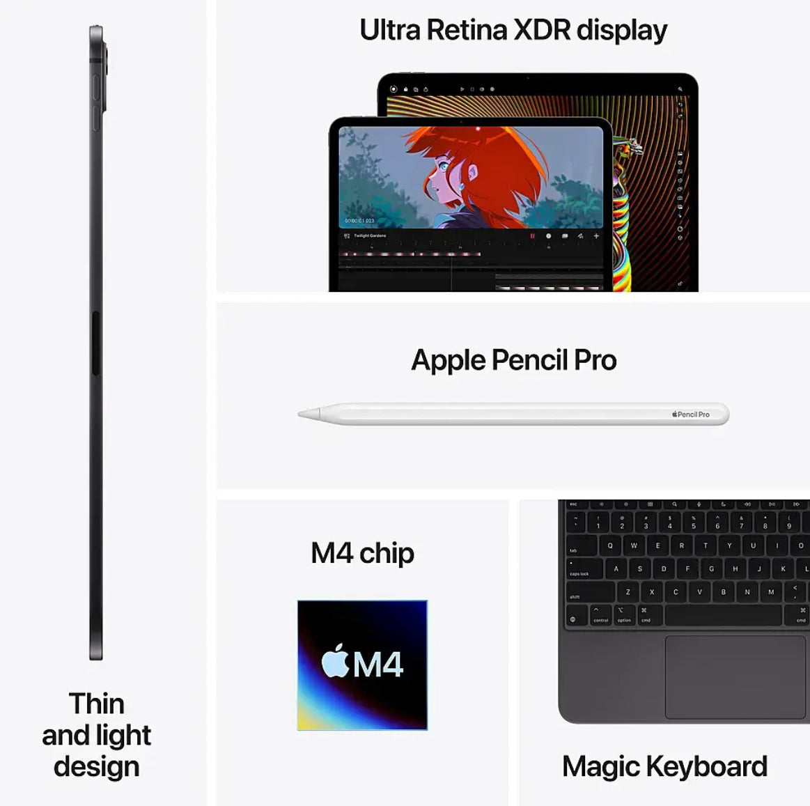 Apple - 11-inch iPad Pro M4 chip Built for Apple Intelligence Wi-Fi 512GB with OLED - Space Black