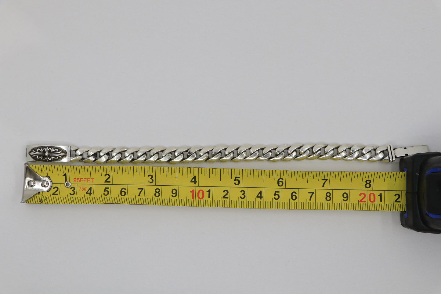Chrome Hearts Silver Floral Mini ID Bracelet Classic Link 24 Links 8.5” | AVNTGRDNY NYC
