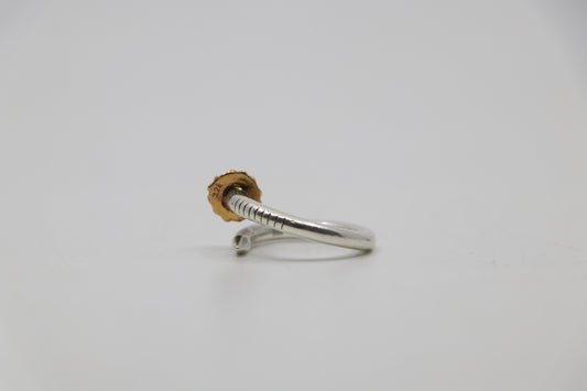 Chrome Hearts Nail Ring Silver with 22k Gold Size 7