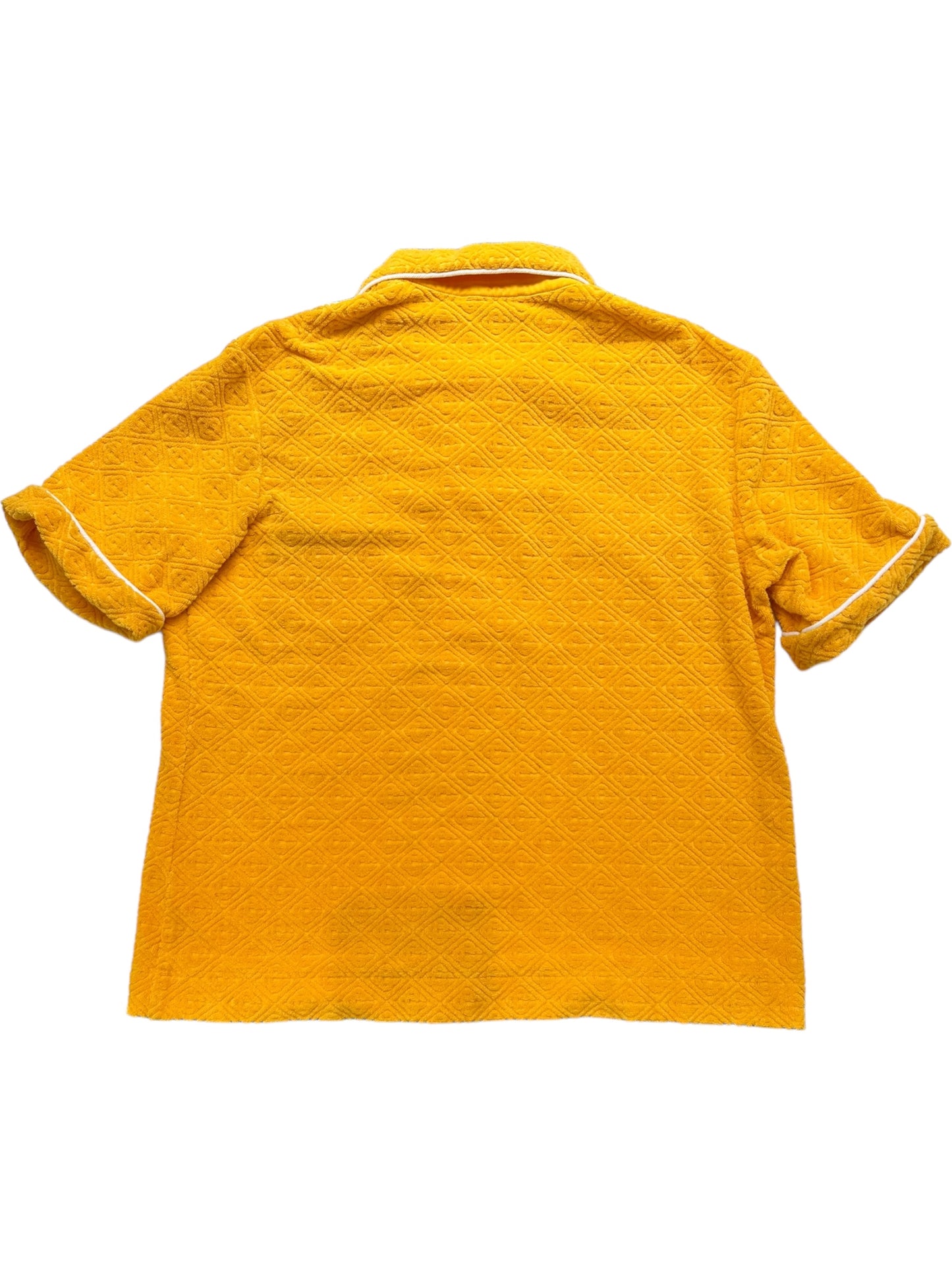 Casablanca Tennis Club Basketweave Bouclé Button T-Shirt Size XL