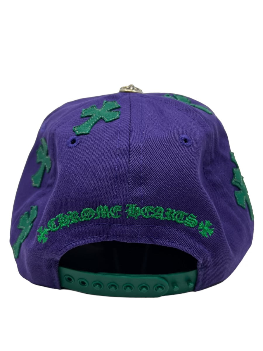 Chrome Hearts CH Baseball Cap with Embroidered Crosses Purple/Green