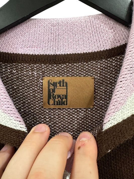 Birth of a royal child Iris Flower Knitted Polo Shirt Size M