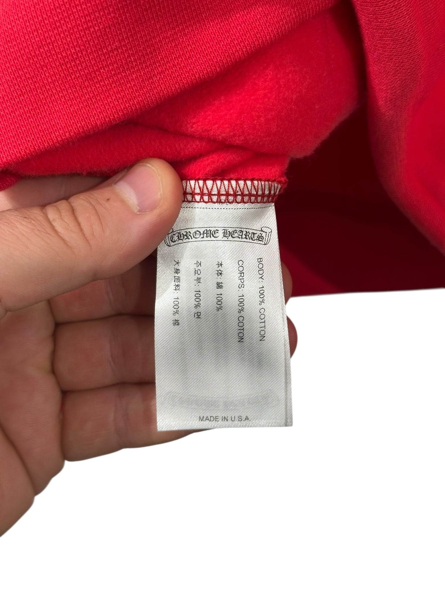 Chrome Hearts Online Exclusive Scroll Logo Hoodie Red Size XL