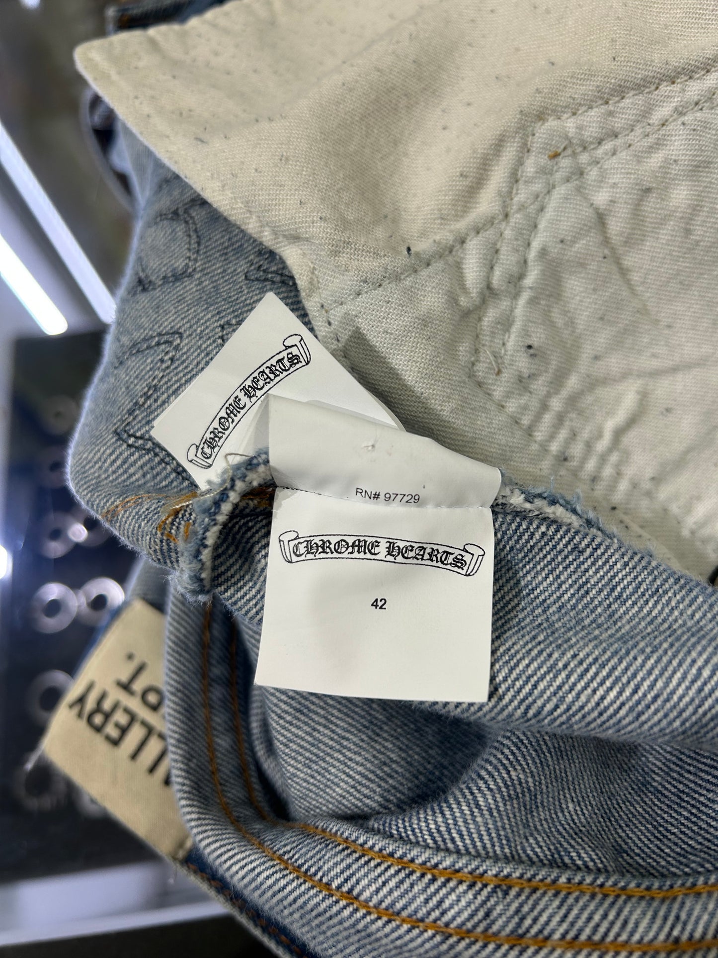 Chrome Hearts x Gallery Dept. Leather Flared Levi’s Jeans 42x34