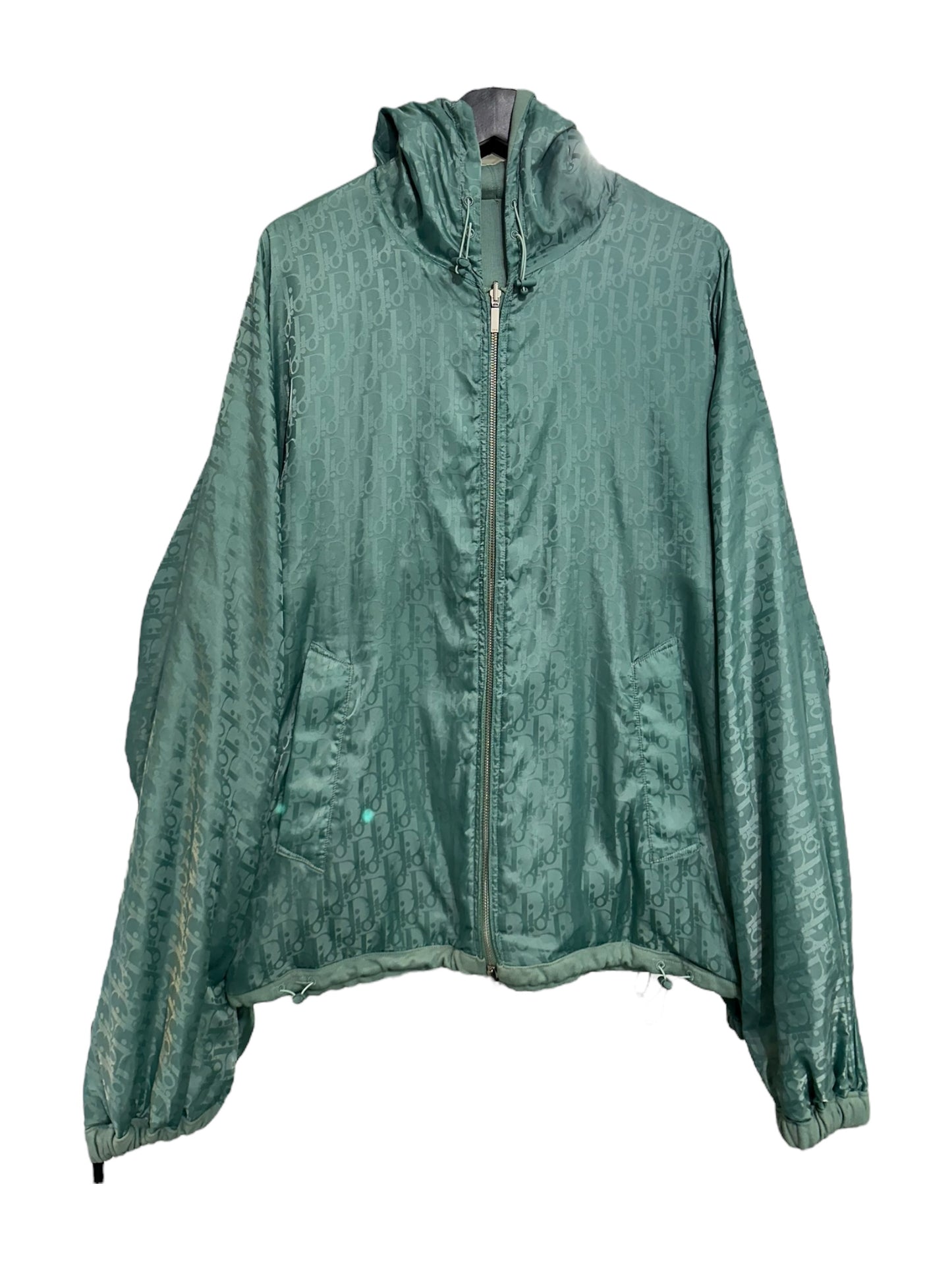 Dior Oblique Print Reversible Hoodie Aqua Size XL
