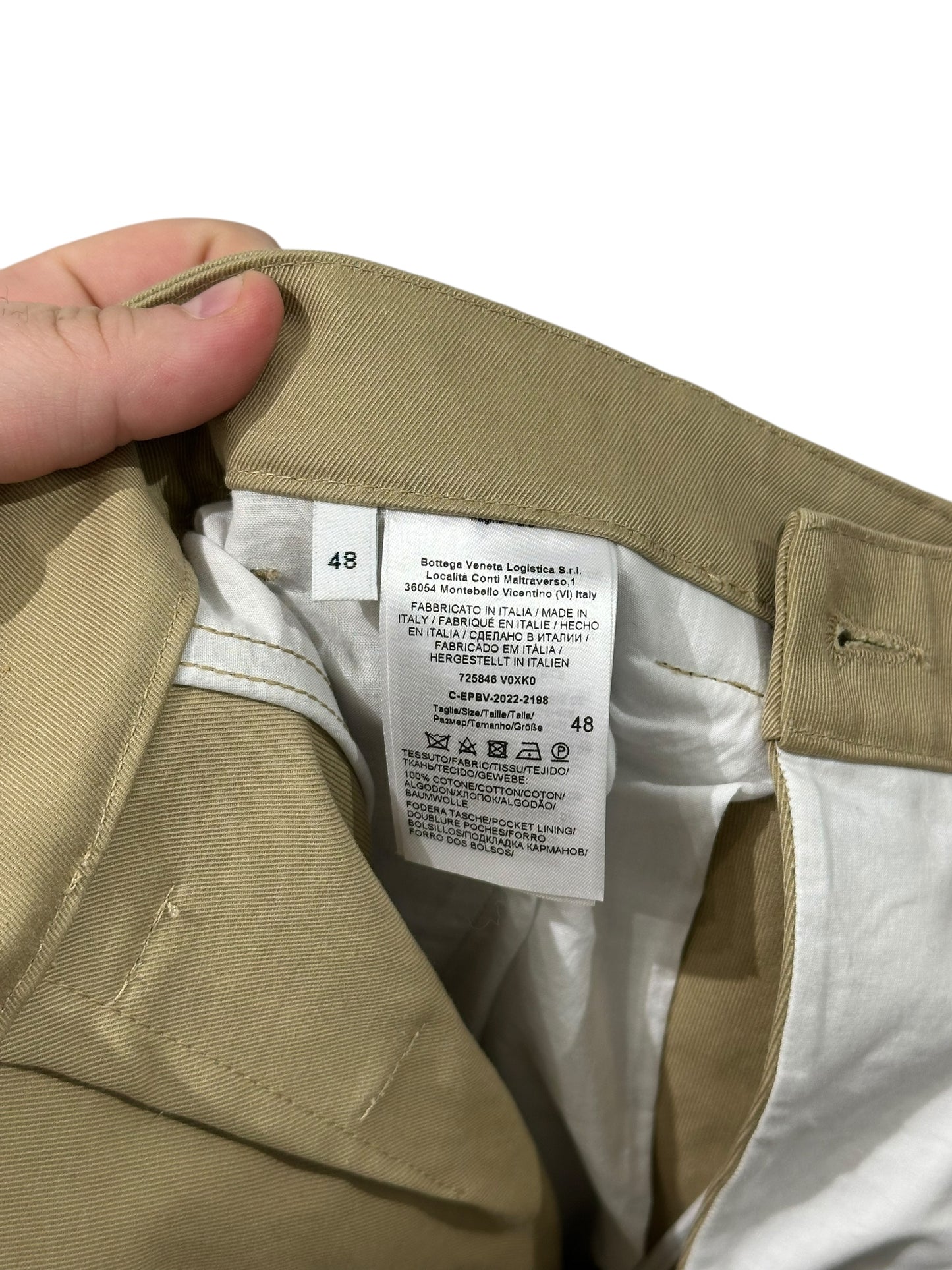 Bottega Veneta Woven Long Short Sesame Size 48