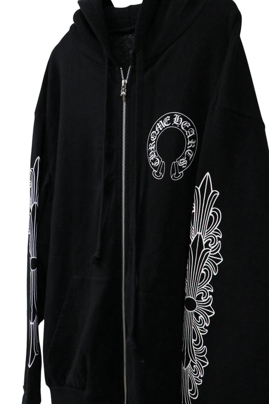 Chrome Hearts Floral Zip-Up Hoodie Black Size XXL| AVNTGRDNY NYC