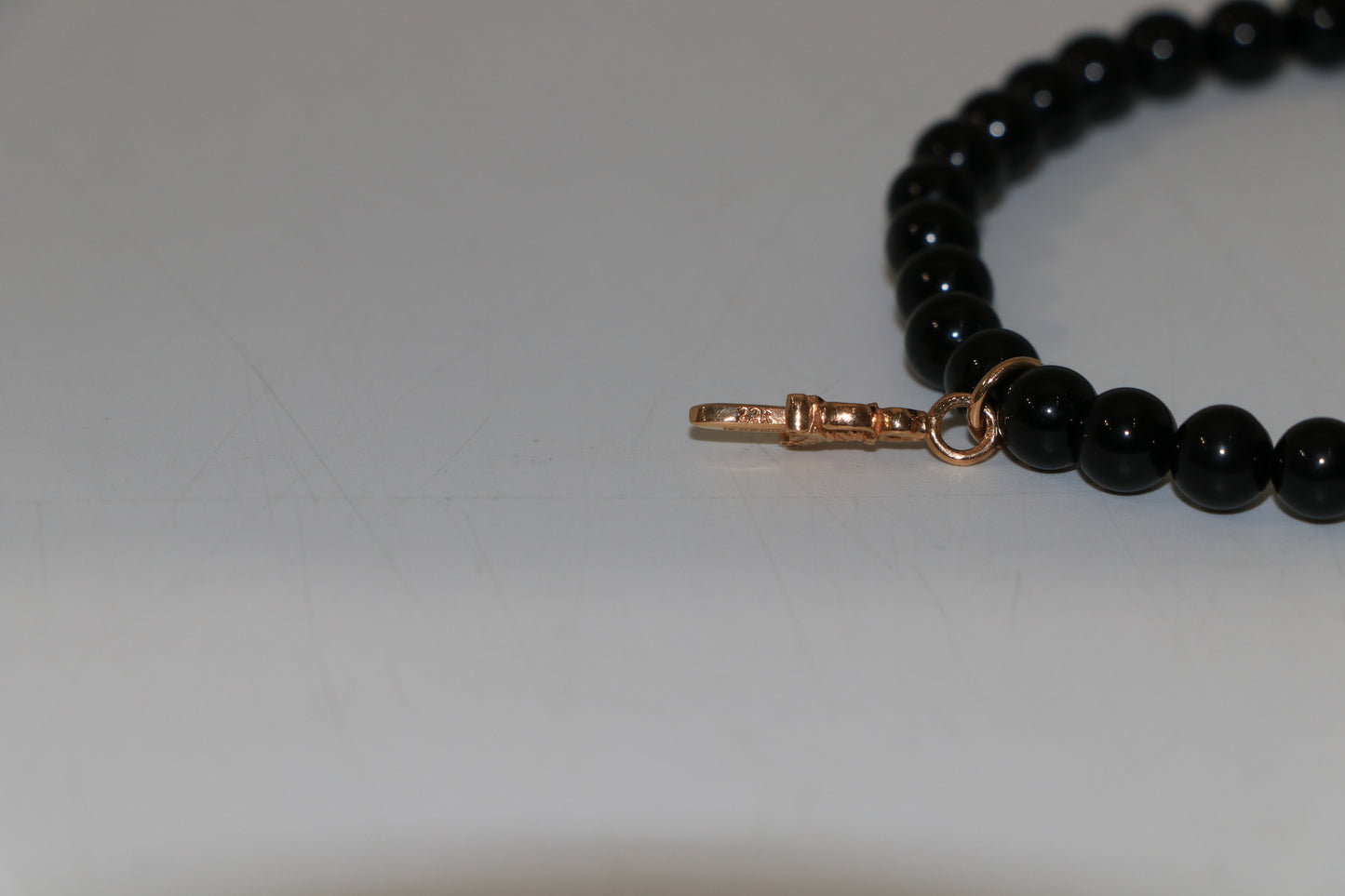 Chrome Hearts 22K Gold Black Bead Bracelet — 6MM Dagger Stack | AVNTGRDNY NYC