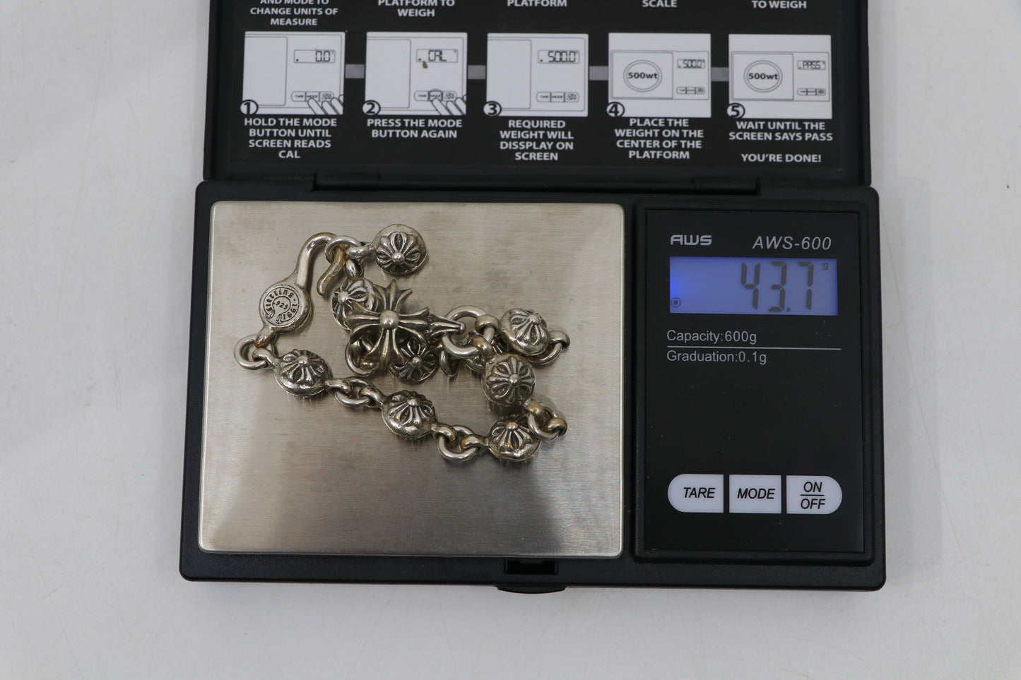 Chrome Hearts Crossball Bracelet with Cross