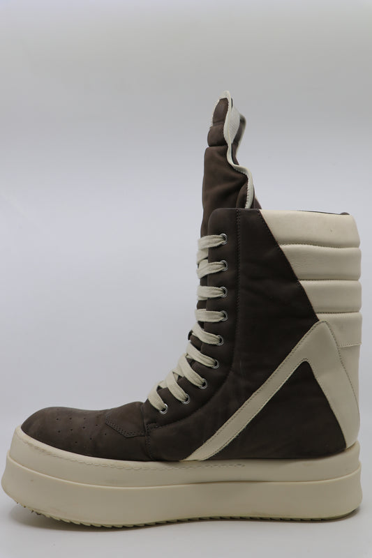 Khaki and Off-White Porterville Mega Geobasket Sneakers Size 46