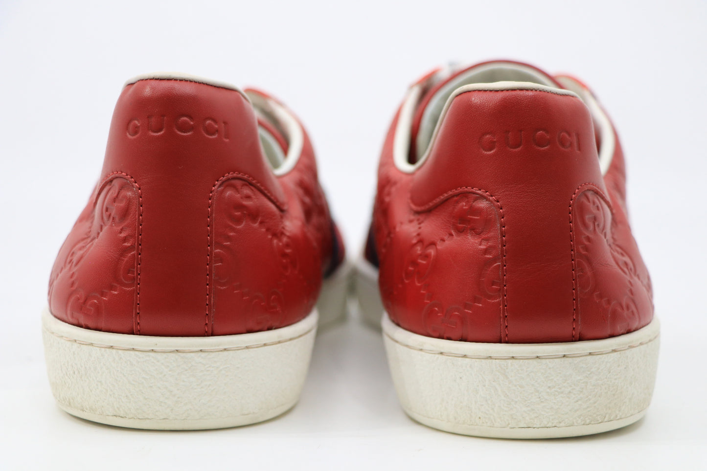 Gucci Ace Sneakers Red All Over Monogram Sz 12