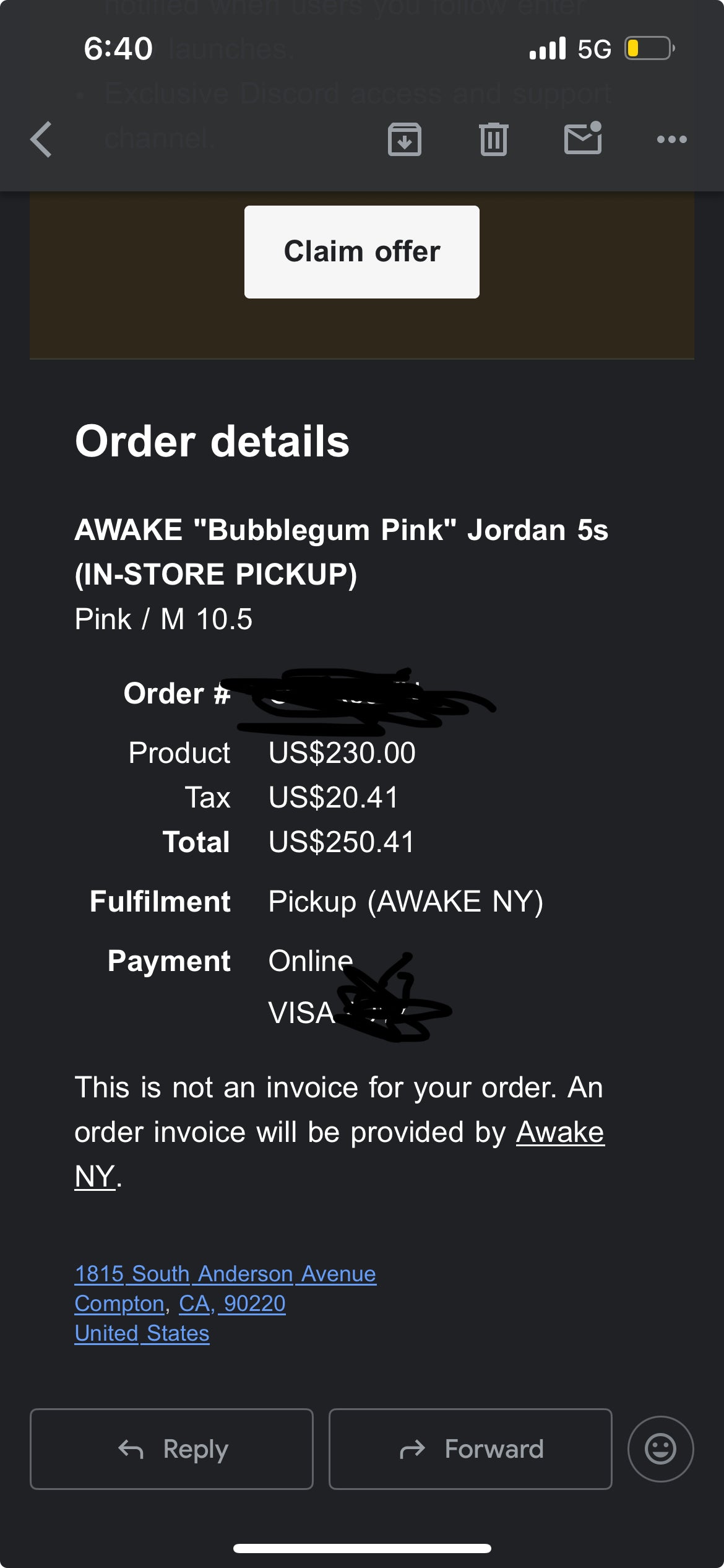 Air Jordan 5 Awake Arctic Pink Size 10.5