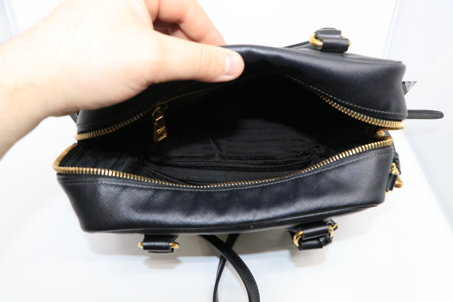 Prada Square Bauletto Bag Saffiano Leather Small