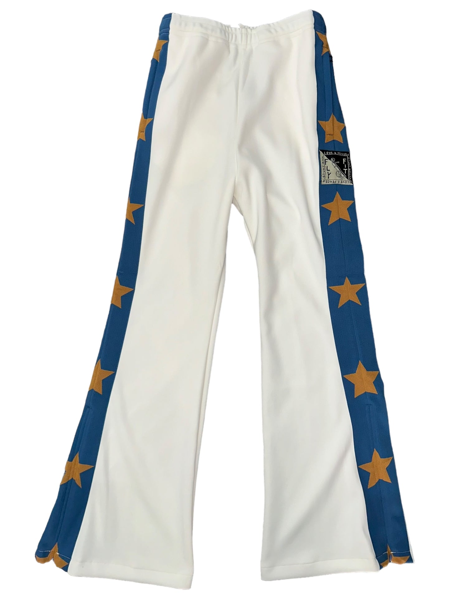 Kapital Stuntman Flared Track White/Blue/Gold | AVNTGRDNY NYC