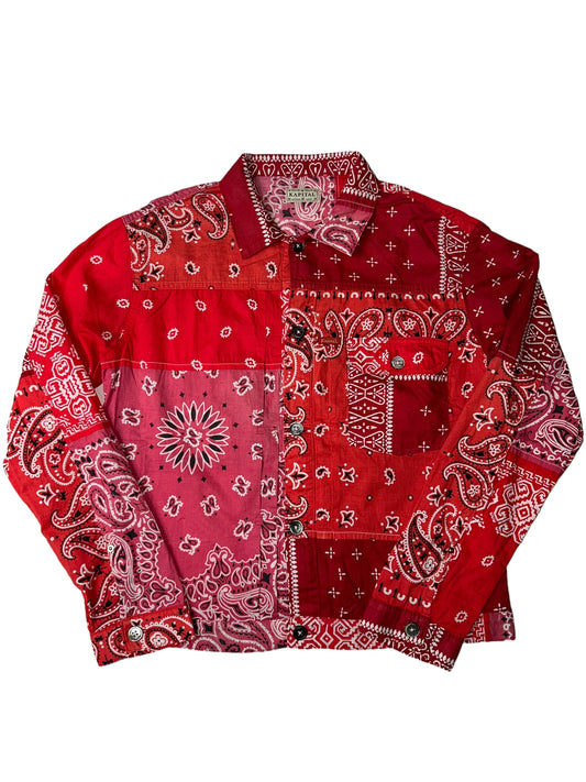 Kapital Gauze Bandana Patchwork Jacket Red