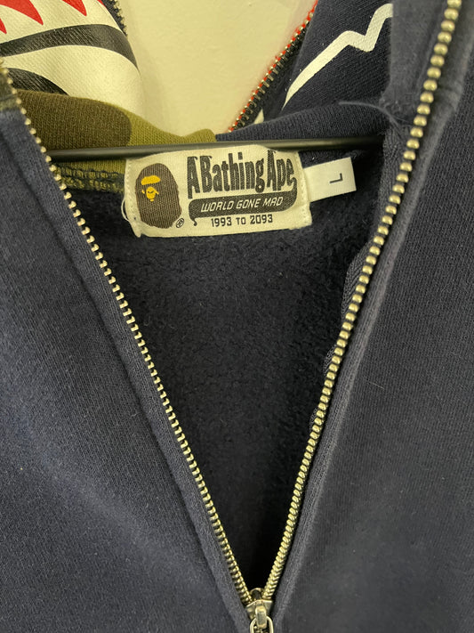 Bape Shark/Tiger Zip Up Hoodie Size L