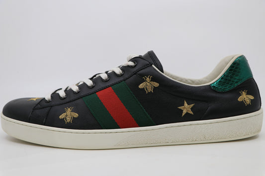 Gucci Black Ace Sneakers Bee/Stars Sz 12