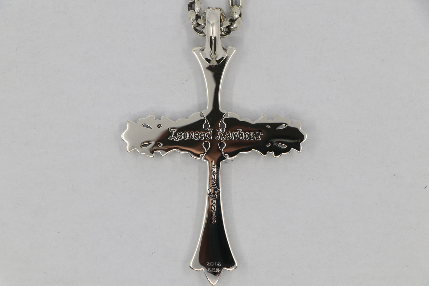 Lone Ones Chrome Cross Large Sterling Silver Pendant New | AVNTGRDNY NYC