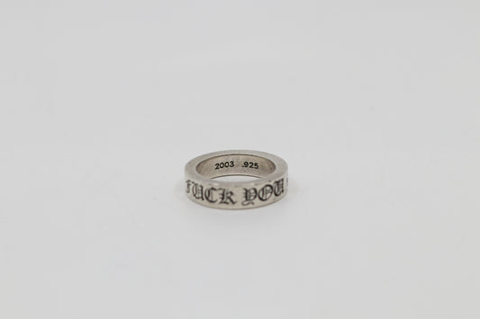 Chrome Hearts Fuck You 6MM Spacer Ring Size 8.5